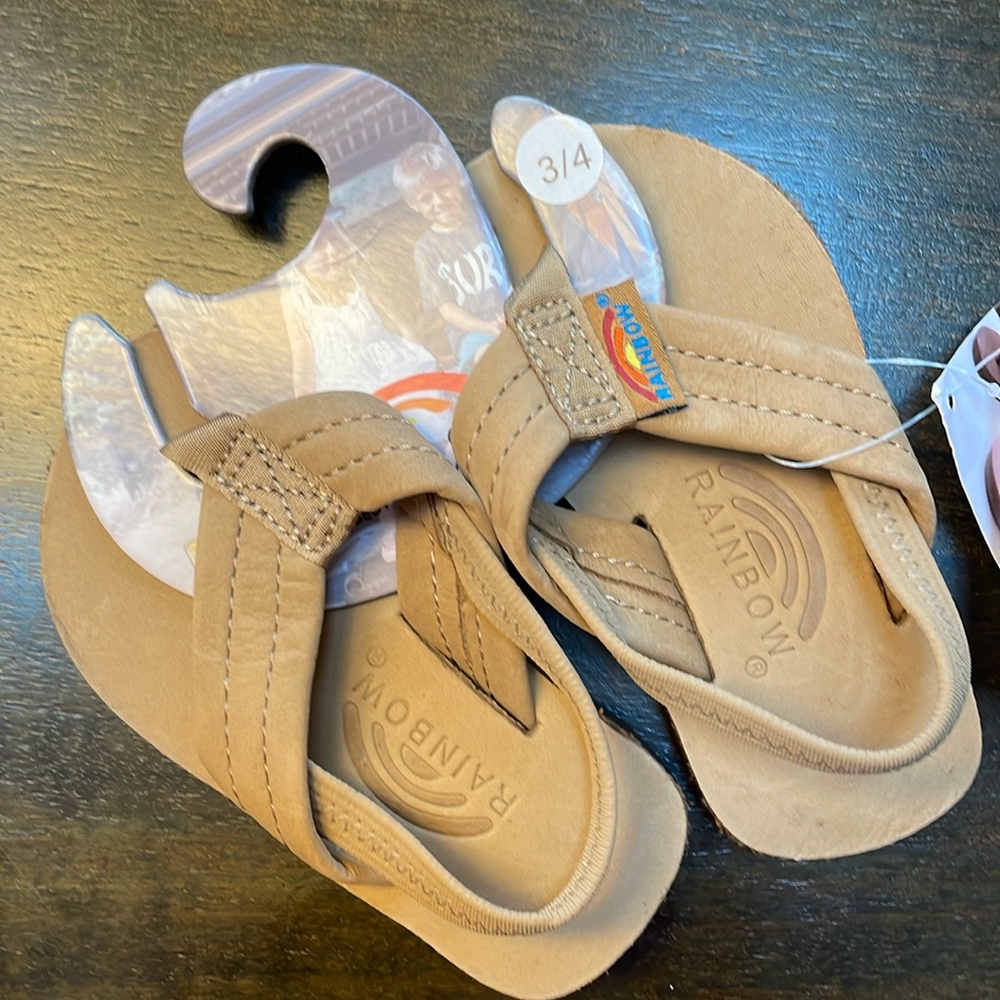Rainbow Kids Premier Leather flip flops